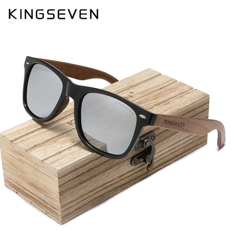 Black Walnut Wooden Sunglasses Polarized Retro Eyewear for Men and Women
