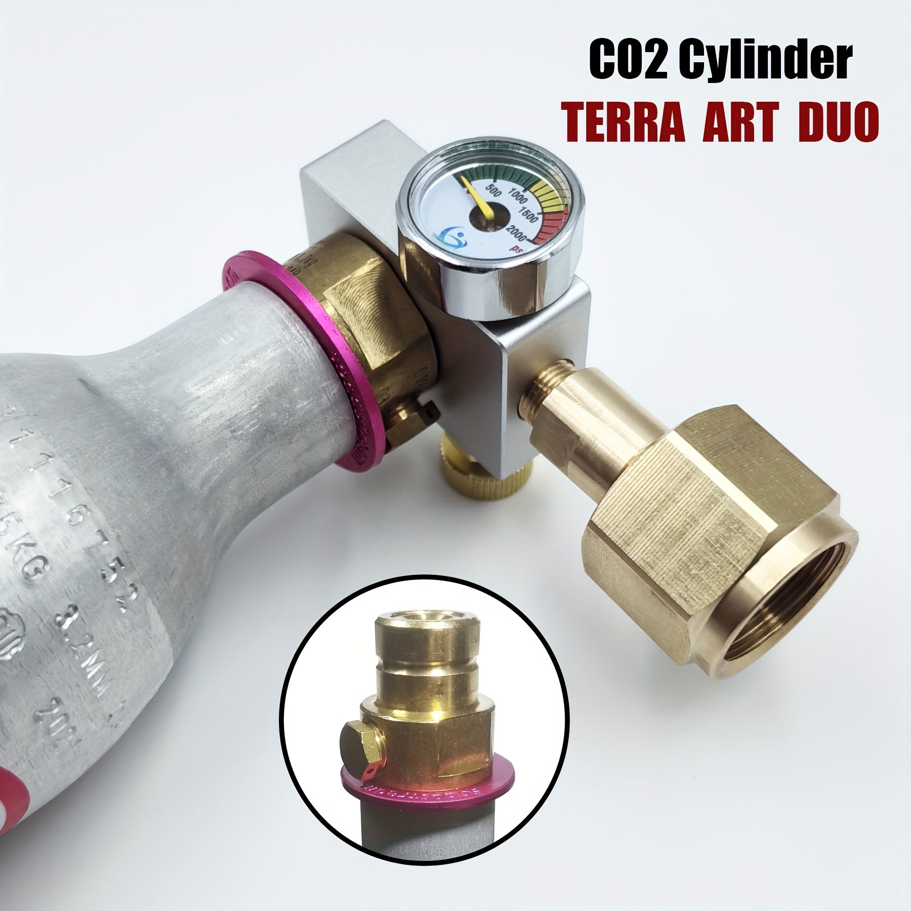 CO2 Refill Adapter for Soda Makers Compatible with Terra DUO ART Carbonators Strong Aluminum
