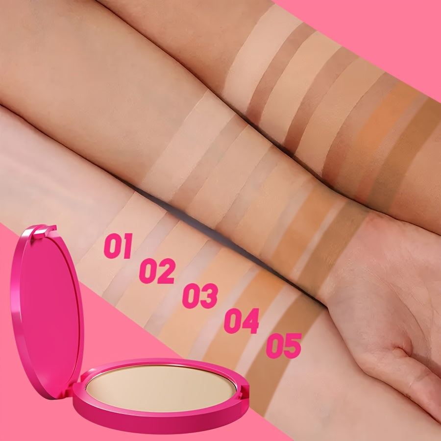 Pressed Powder Foundation Waterproof Matte Full Coverage for Light to Medium Skin