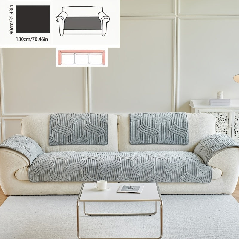 Klassik Stripe Divan qopqog'i, sirpanmaydigan, itga do'st polyester himoya, kreslo, divan, 3-4 o'rinli bo'lakli bo'lak