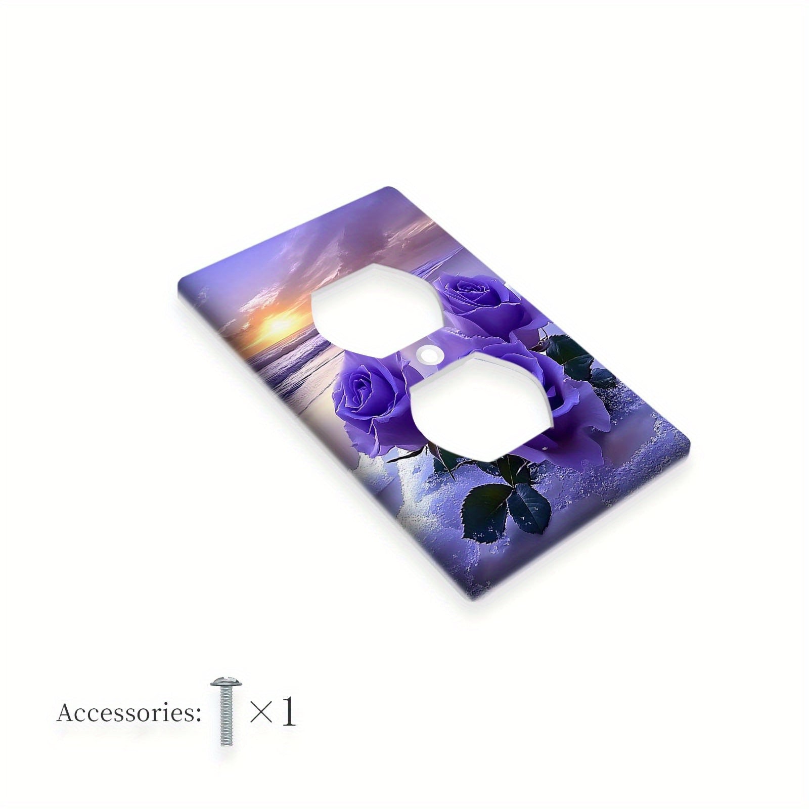 Lavender Purple Rose Wall Plate Cover with Socket Switch Decor for Indoor and Outdoor Use