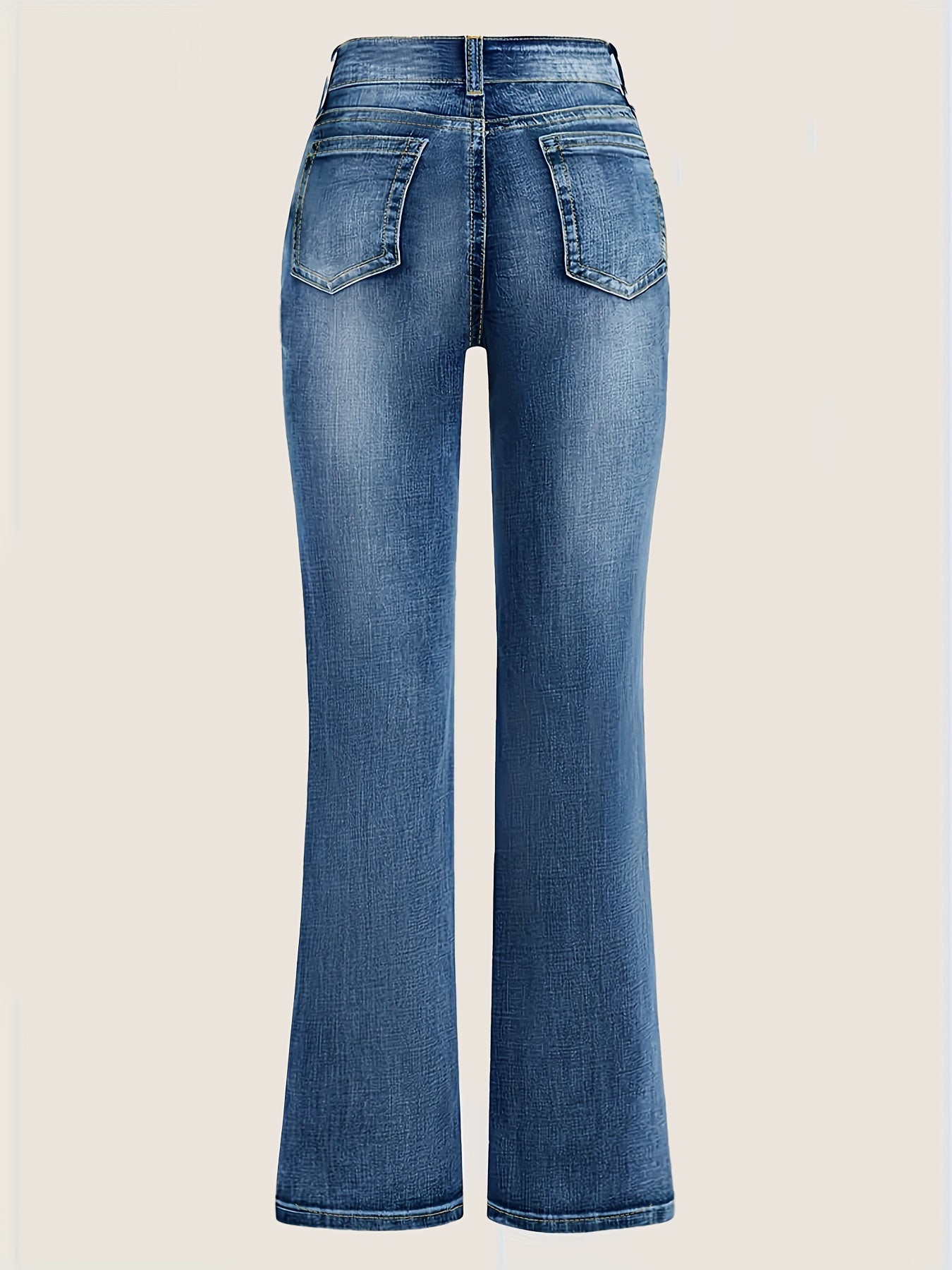 Women's Plus Size High-Waist Stretch Denim Jeans Blue Comfortable