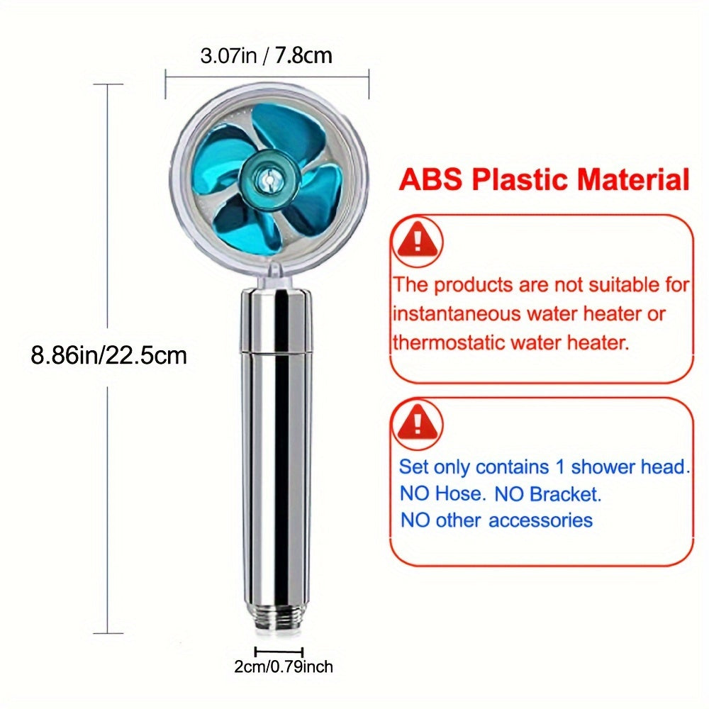 Turbocharged Round Plastic Shower Head with Massage and Wall Mount