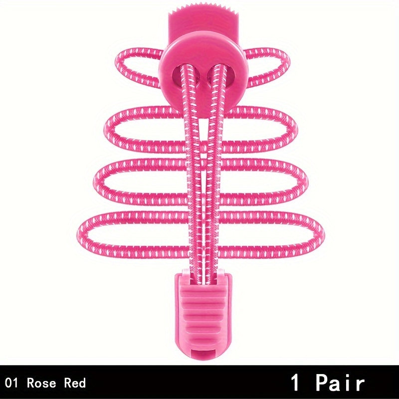 2 Pairs Elastic No Tie Shoelaces for Adults Sports Sneakers Rope Laces
