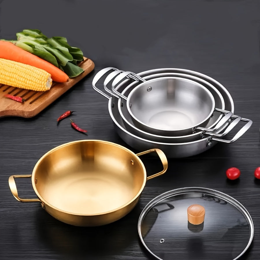 Set of 6 Stainless Steel Korean Instant Noodle Pots for Hot Pot and Single Servings