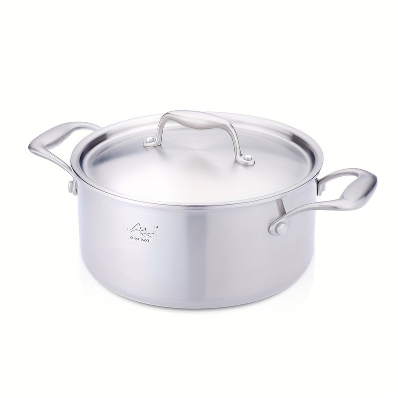 2.5L Tri-Ply Stainless Steel Soup Pot Induction Compatible Durable Cookware