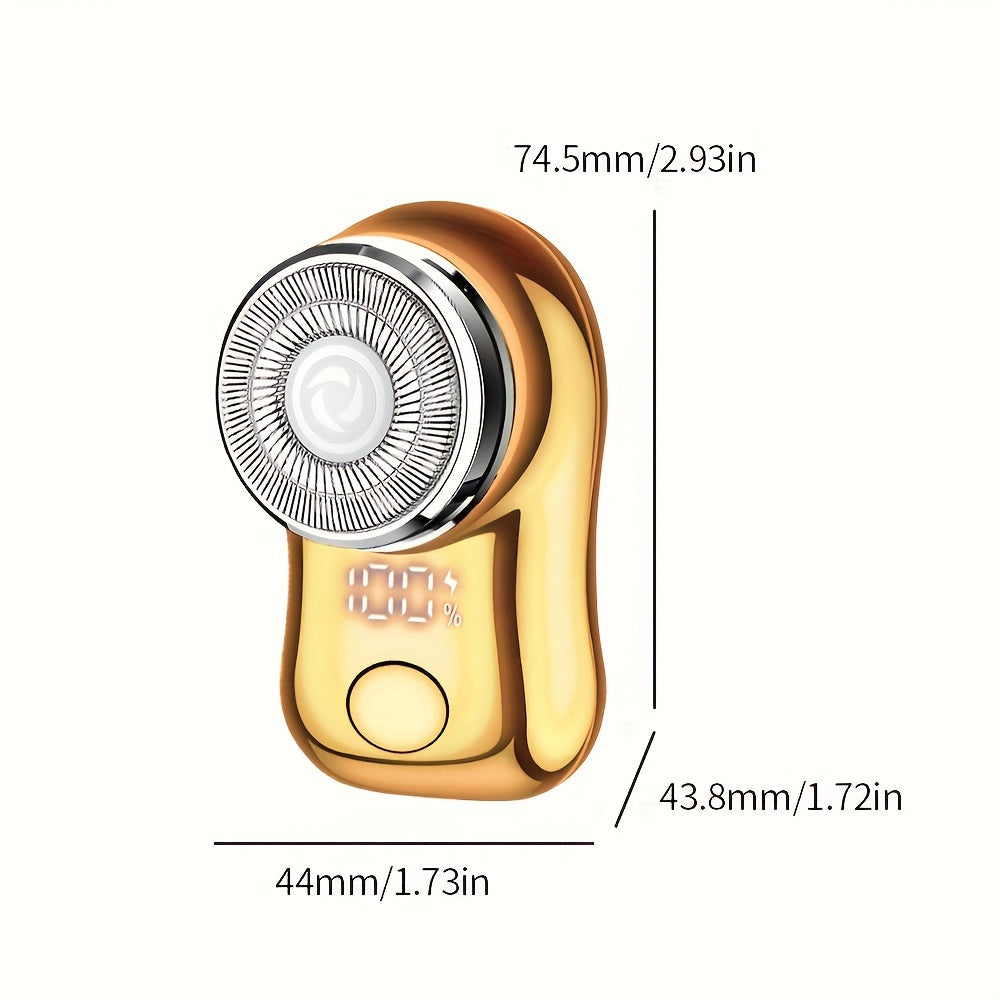 Afeitadora eléctrica recargable USB compacta para hombres, con cuchilla de acero inoxidable, apta para uso húmedo y seco, ideal para viajes