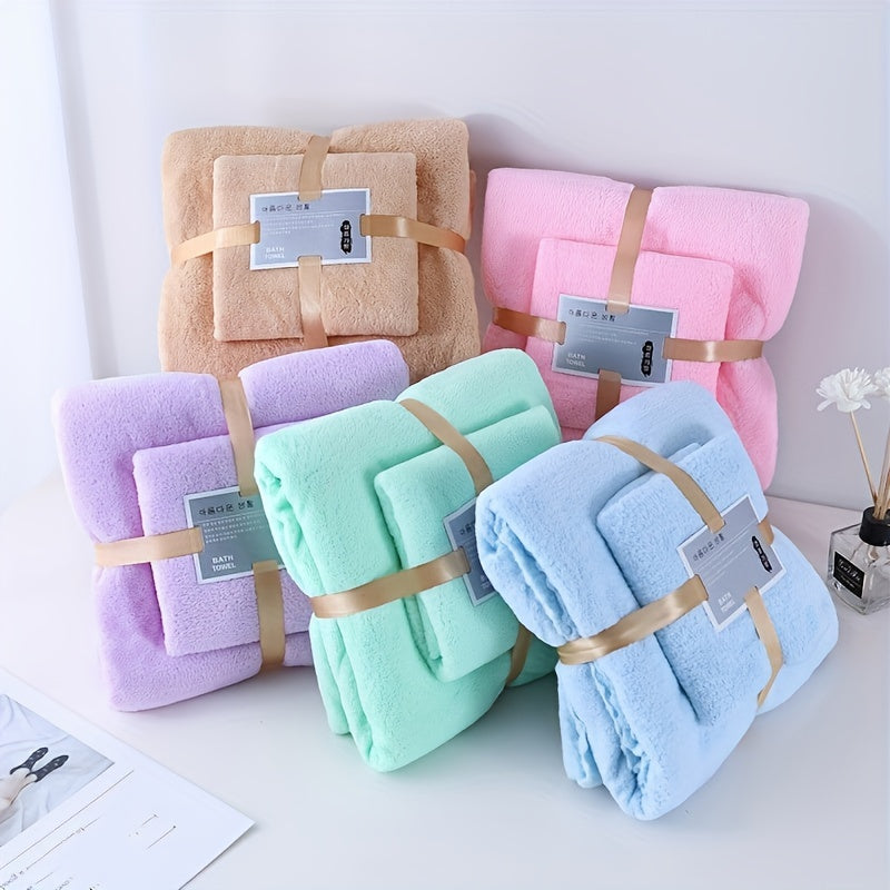 Absorbent Cotton Bath Towels Set for Bath and Showering