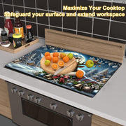 Festive Christmas Deer Stove Top Protector Waterproof Non-Slip Heat Resistant