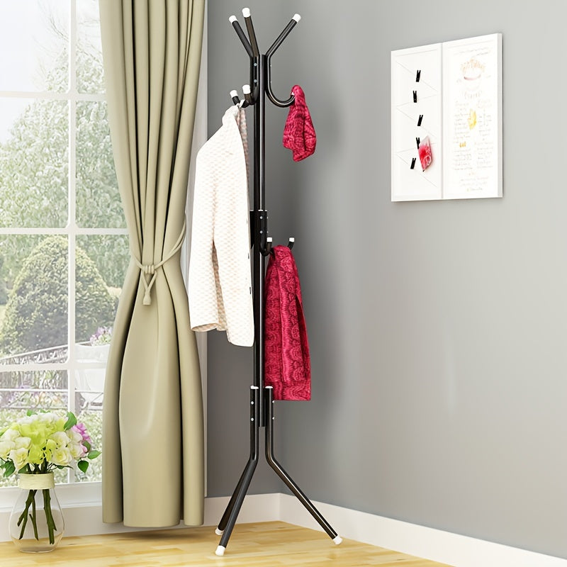 Freestanding Wrought Iron Clothes Rack in Black Light Blue or Pink Space-Saving Organizer