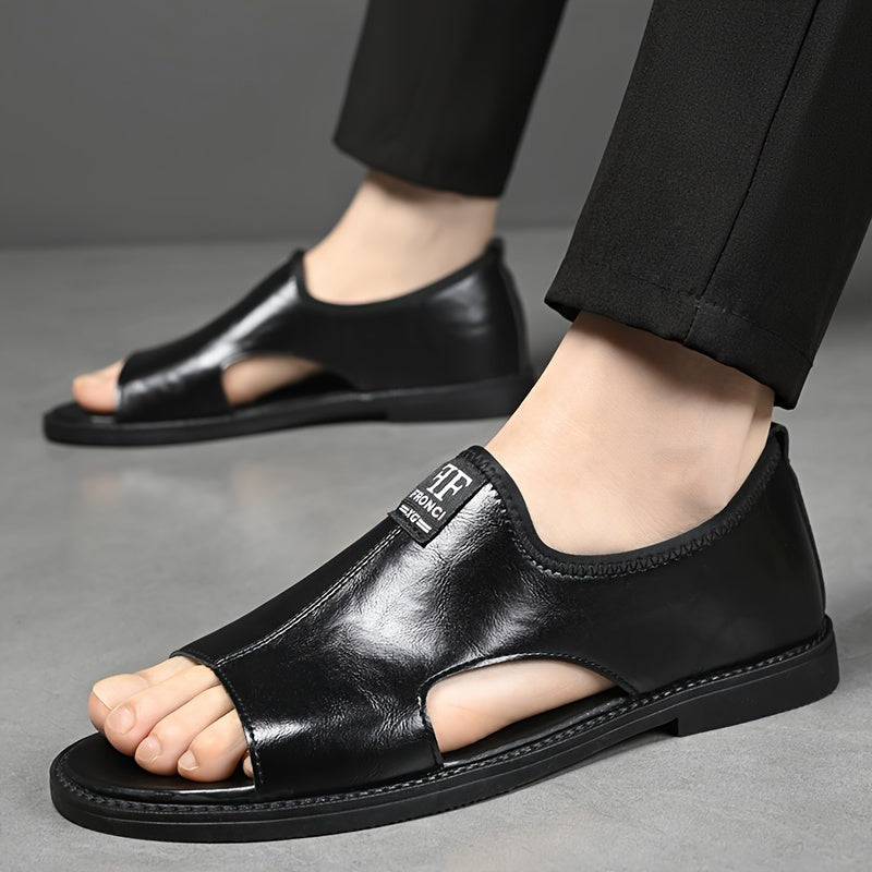 Sandalias casuales de verano para hombre, de microfibra sintética, de fácil puesta, suela de goma