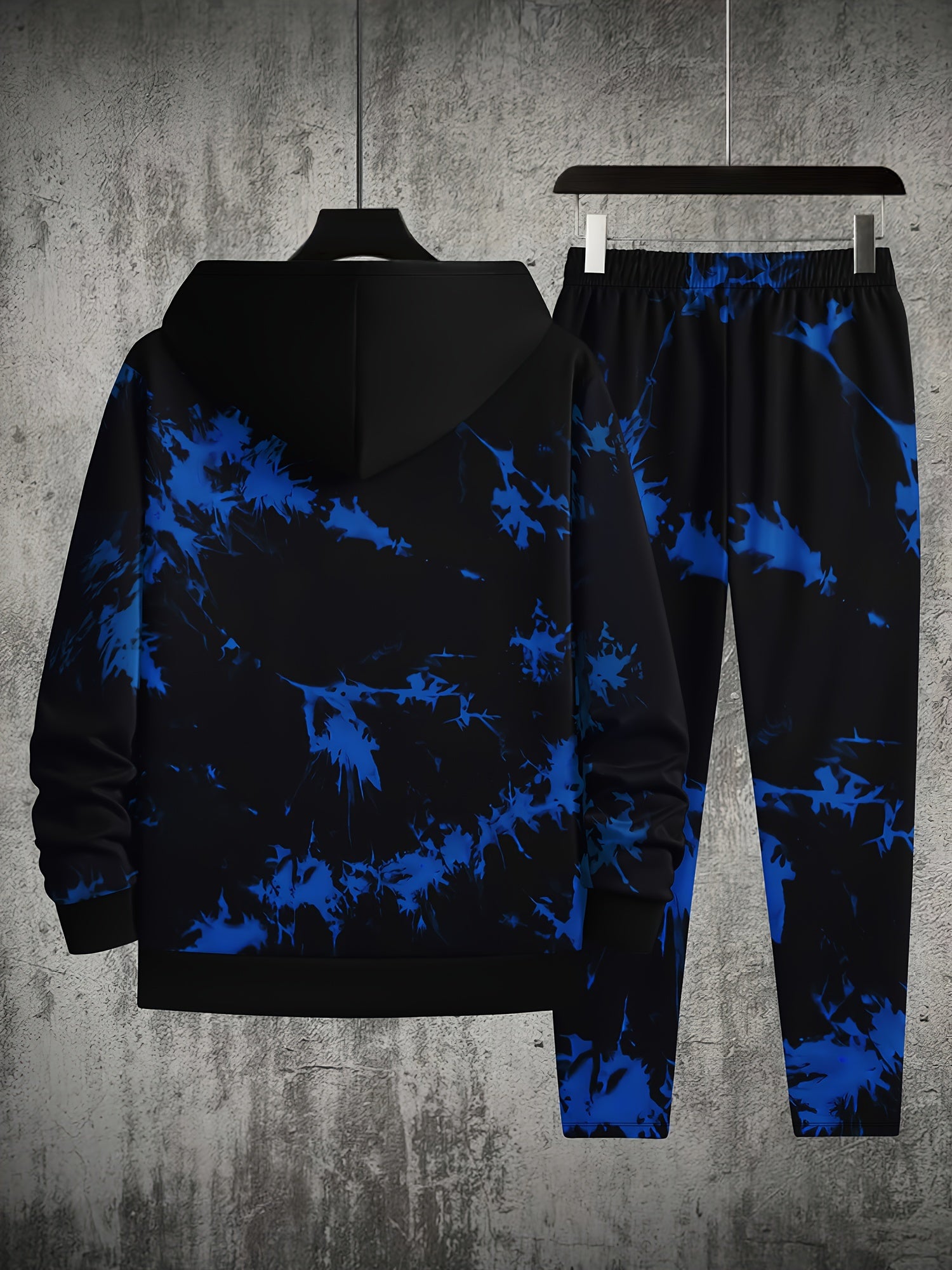 Men's 3D Print Casual Hoodie Set with Long Sleeve Top and Pants Polyester Knit