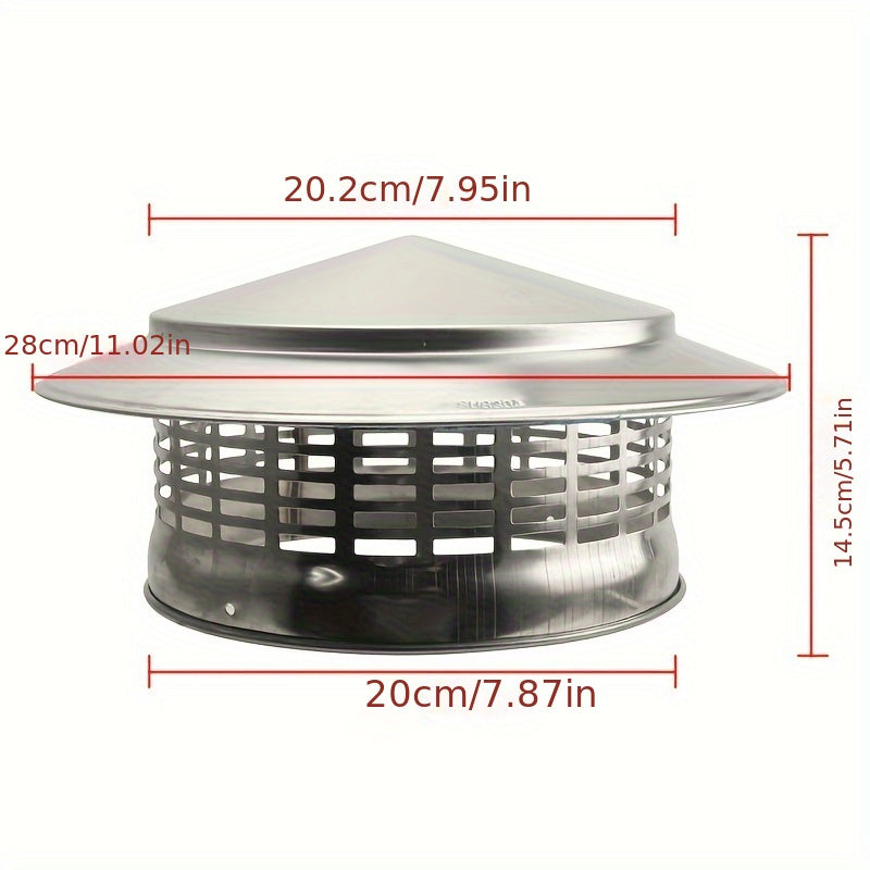 Durable Stainless Steel Chimney Cap Rainproof Vent Cover for Flue and Duct Pipes