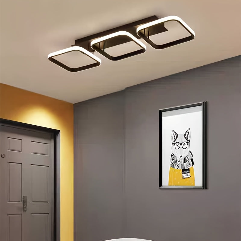 Zamonaviy LED shift yoritgichi, uchburchak shaklida, sozlanadigan 3 rangli harorat, qattiq simli, 85V-265V, yashash xonasi, yotoqxona, oshxona uchun uy yoritgichi.