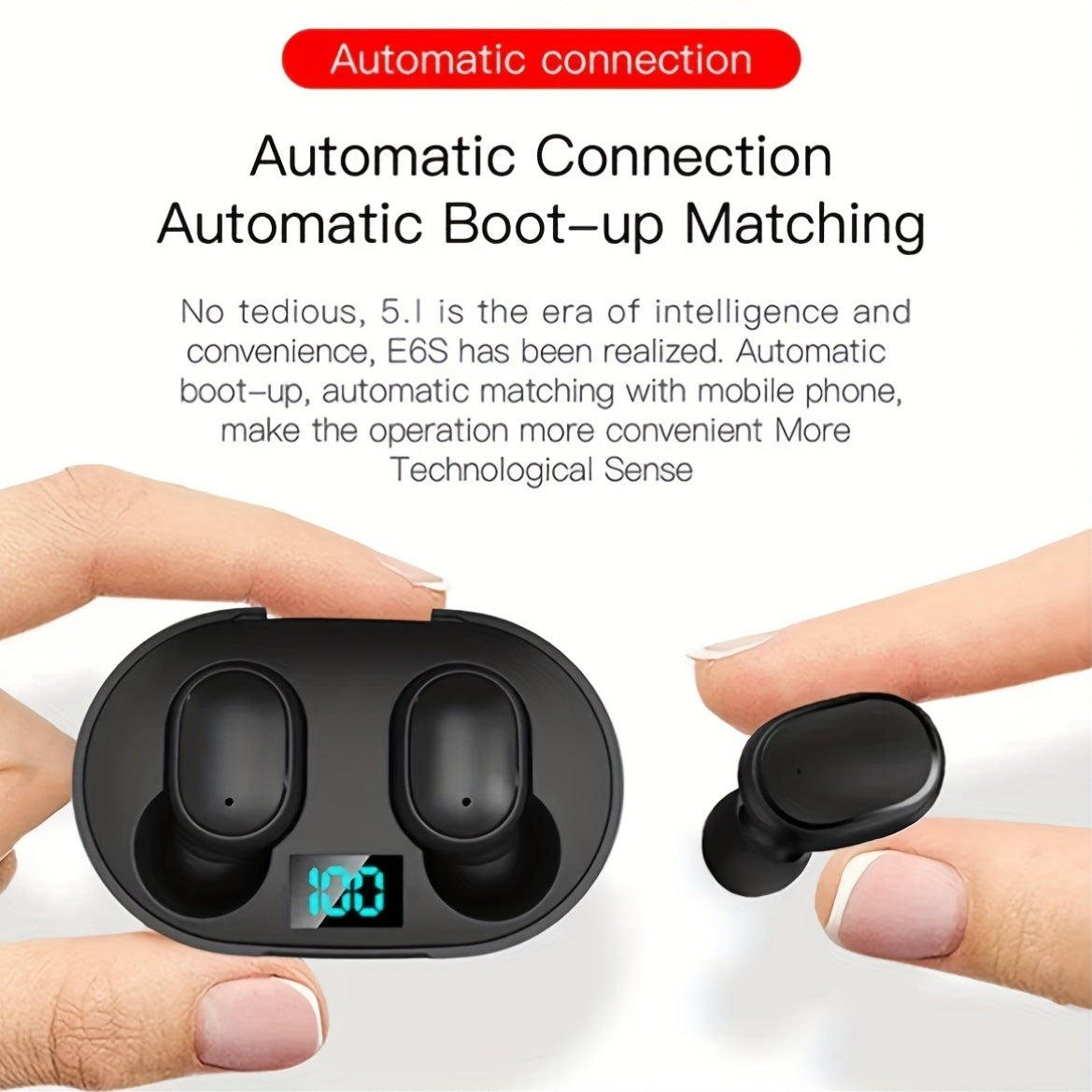 Mini Wireless Earbuds with LED Display HiFi Sound Microphone for Running