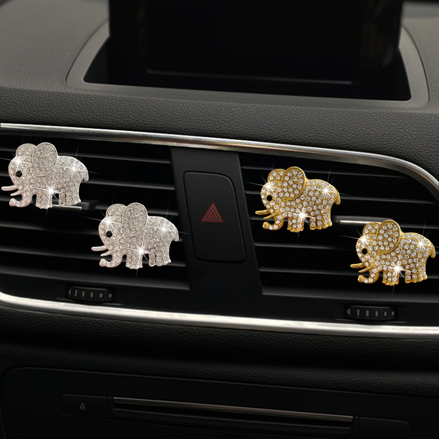 Car Air Vent Perfume Clip 2D Flat Elephant Cartoon Decor Accessory