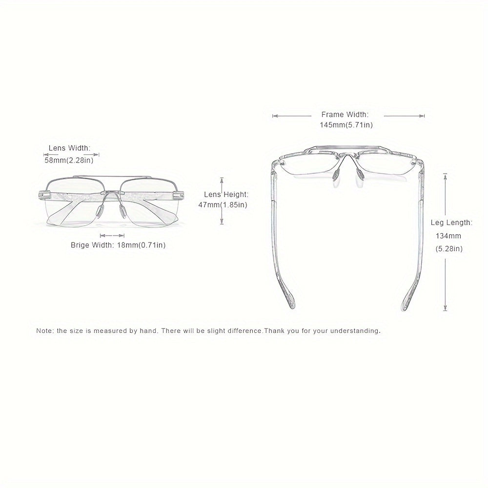 Unisex Polarized Gradient Glasses Semi-Rimless Magnesium Aluminum Frame TAC Lenses for Sports and Casual Wear
