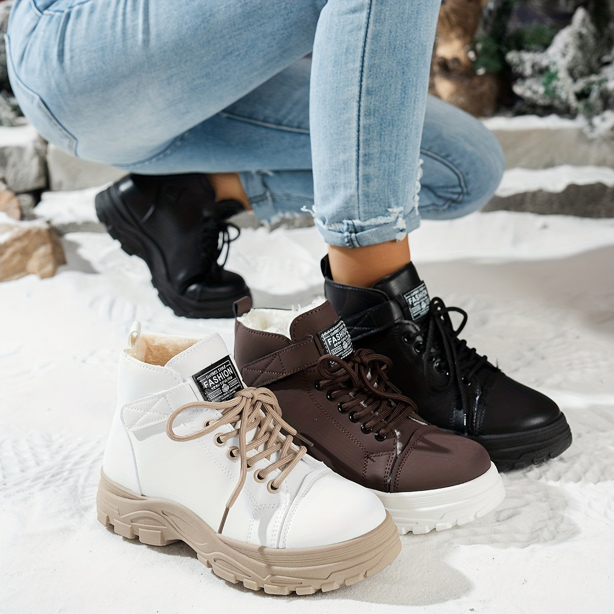Women's Snow Boots Synthetic Cover Slip-Resistant Ankle Casual Cold Weather