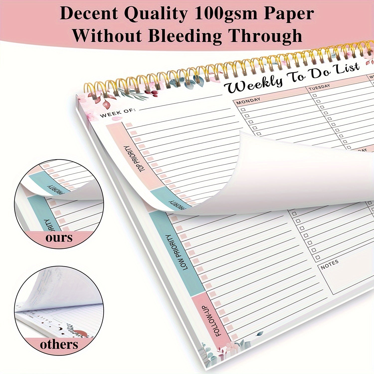 Student Weekly To-Do List Planner Notebook with Daily Organizer and Notes