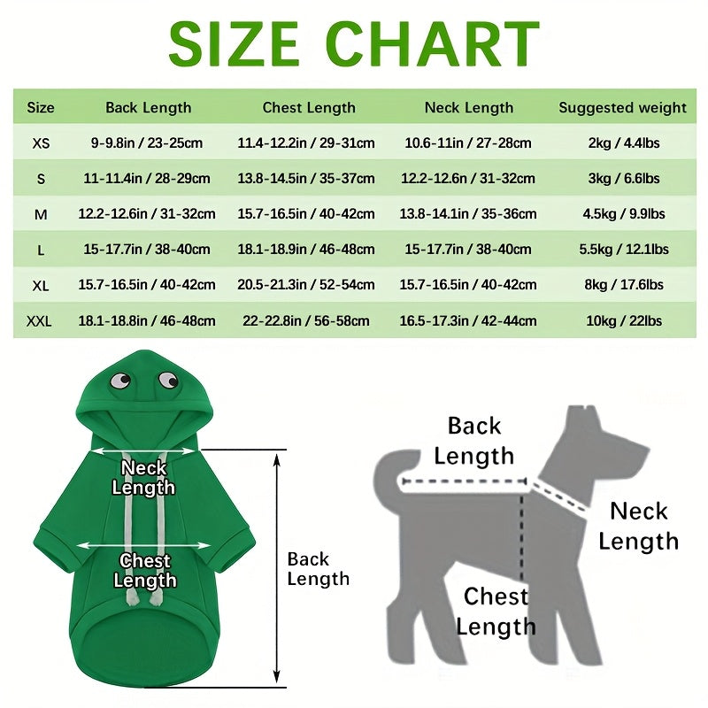 Cute Frog-Themed Pet Hoodie for Small Cats All-Season Knit Fabric