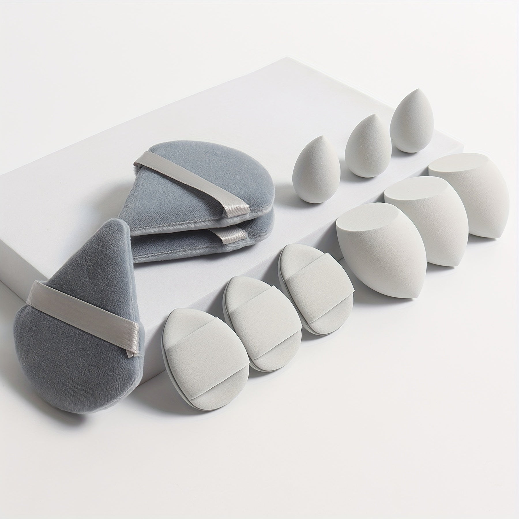 12Pcs Makeup Sponge Set with Velvet Blenders for Foundation, Powder, Liquid