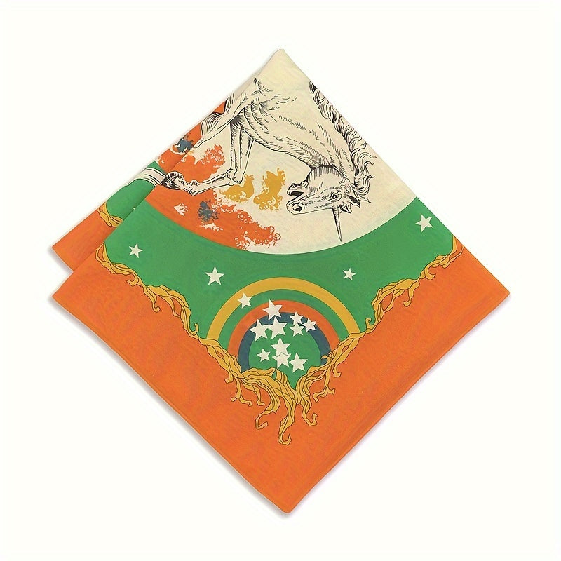 Nylon Headband Retro Rainbow Pattern for Motorcycle Riding or Hip Hop Style