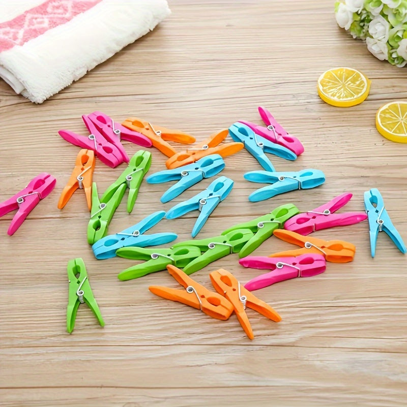 Набор из 24 тяжелых пластиковых прищепок с пружинными зажимами для стирки и сушки