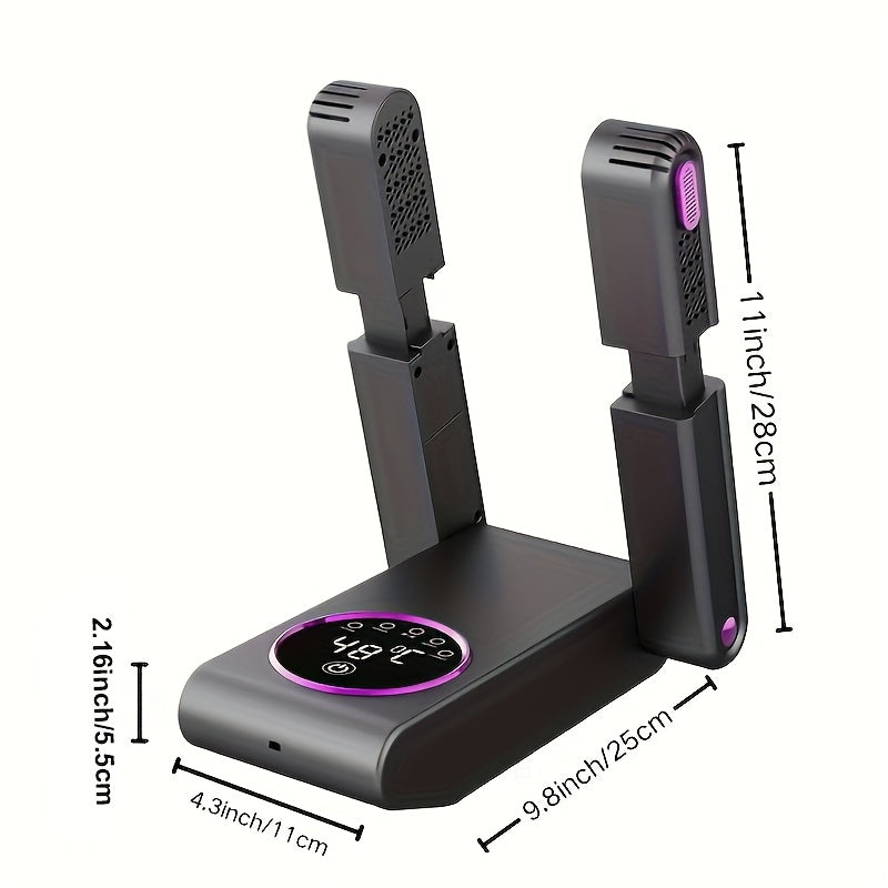 HOTU Qaytariladigan Poyabzal va Poyabzal Quruqchi/Isituvchi: 360° Tez Quruq, Doimiy Harorat, Vaqtli Quruq. Yevropa Standartiga mos kvadrat shakl. Joyni tejaydigan, batareyalar kerak emas.