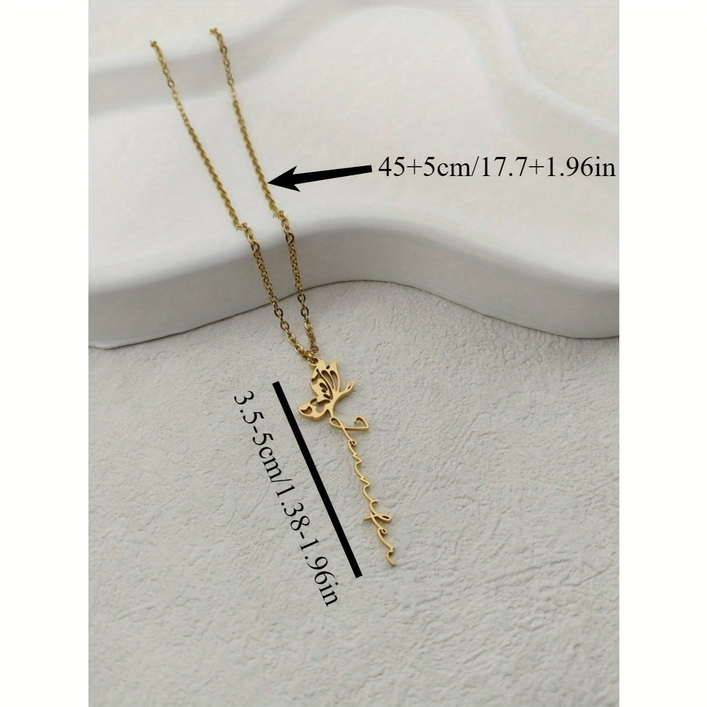 Collar de mariposa personalizado con nombre y grabado para mujer