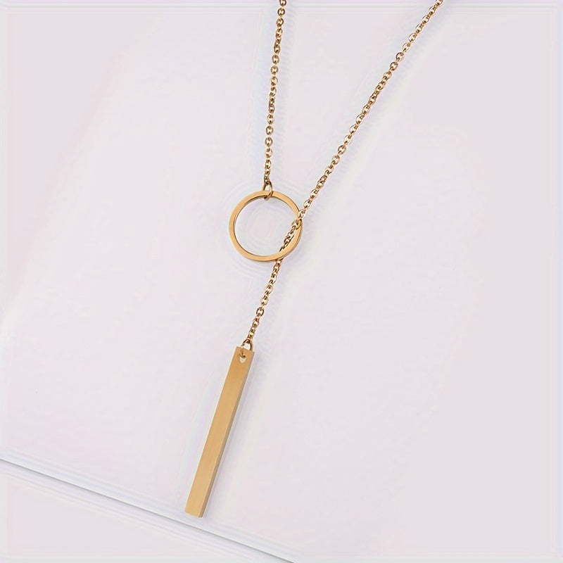 Collar étnico minimalista para mujer de aleación dorada con colgante, joyería casual