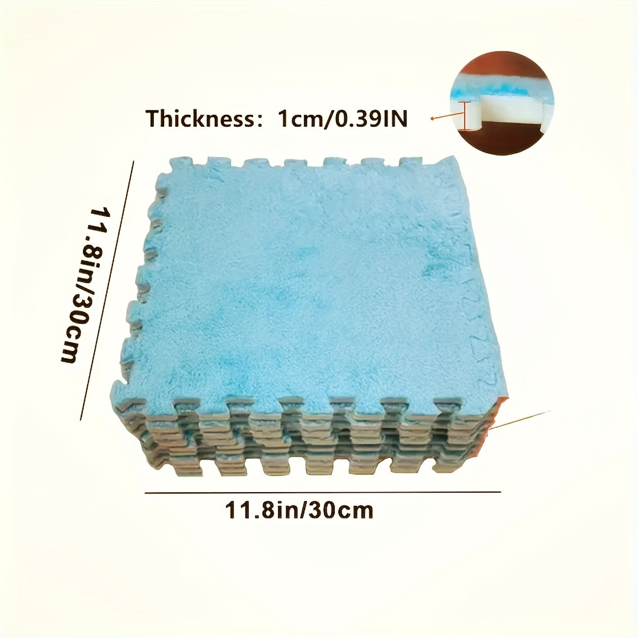 Juego de 24 alfombrillas de felpa floral entrelazadas de forma cuadrada para salón y dormitorio