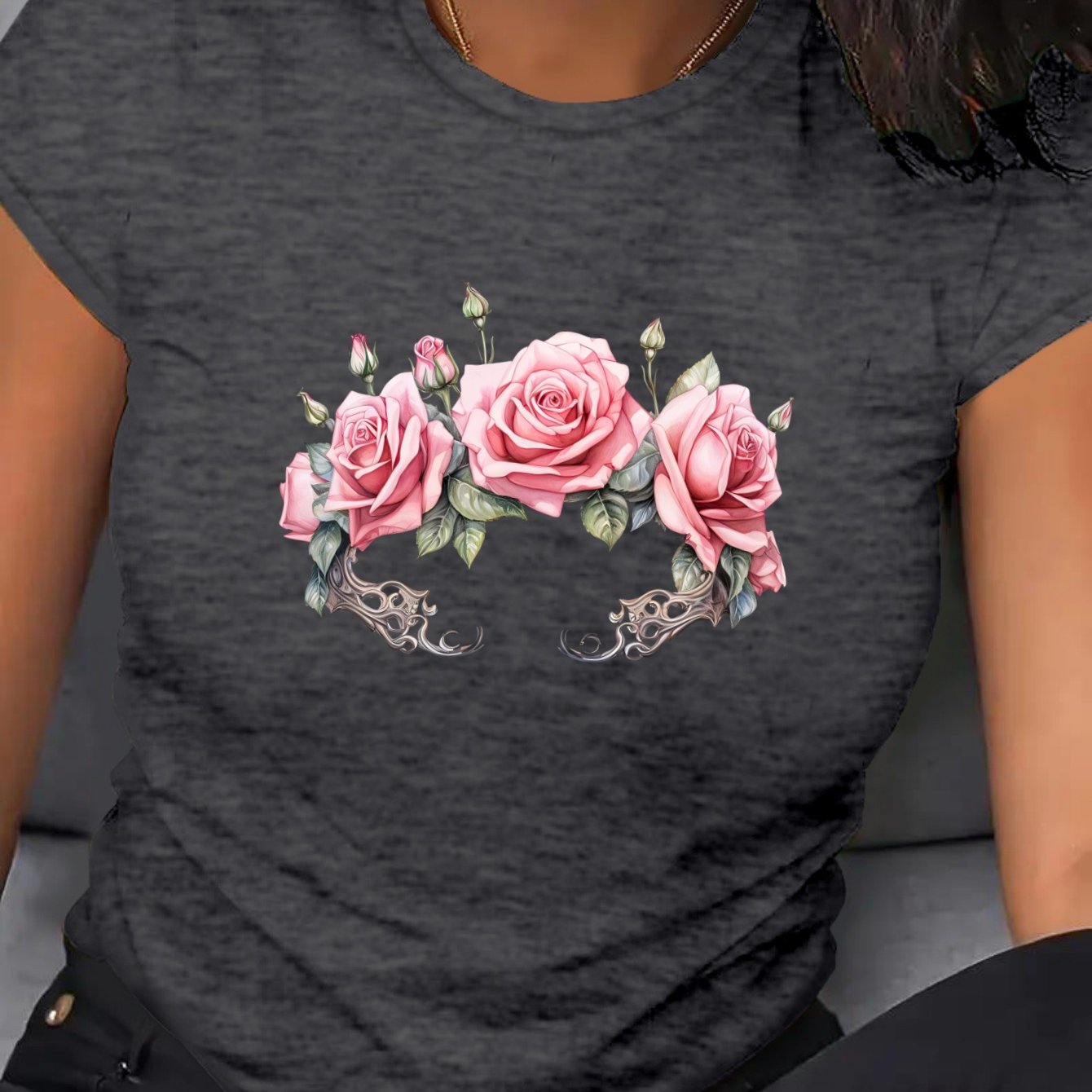 Camiseta suelta para mujer de gran tamaño, algodón transpirable, manga corta casual