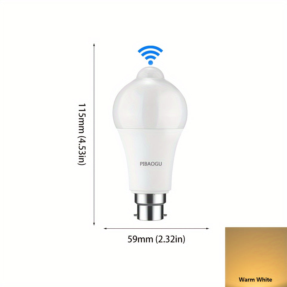 4 ta B22 PIR harakat sensori LED chiroq 6W 9W 12W Sovuq oq Iliq oq Energiya tejash