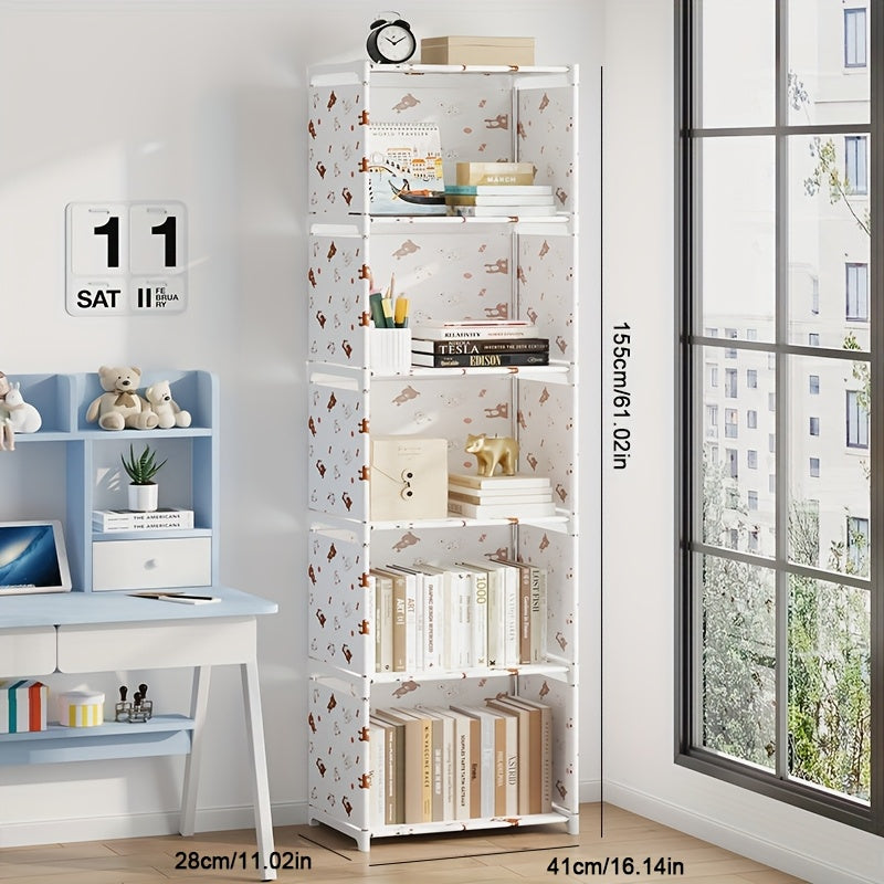 Metal Bookshelf with Multiple Tiers and Easy Assembly in 5 Colors