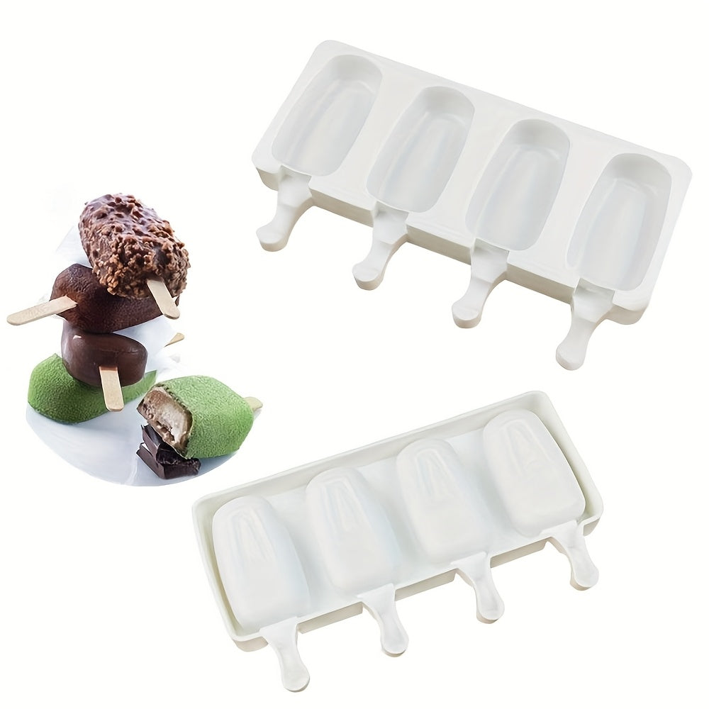 Silicone Ice Cream & Popsicle Mold Reusable 3/4/8 Cavities