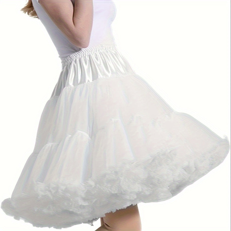 Women’s Fluffy Chiffon Ballet Skirt with Elastic Waist for Cosplay and Tutu