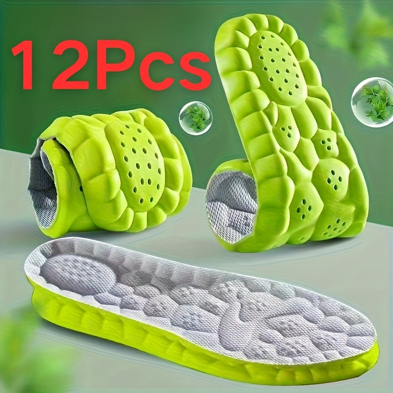 Unisex Breathable Elastic Insoles 12 Pairs Lightweight Comfortable