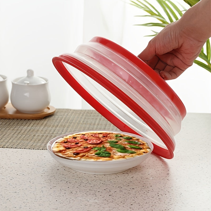 Ventilated Collapsible Microwave Splash Guard with Handle Food Filter for Meal Prep Kitchen Tools