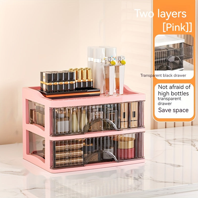 Transparent Stackable Jewelry and Cosmetic Organizer for Vanity Storage