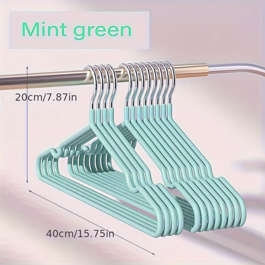 Set of 10 Non-Marking Anti-Slip Hangers for Home Use with Gel-Coated Material