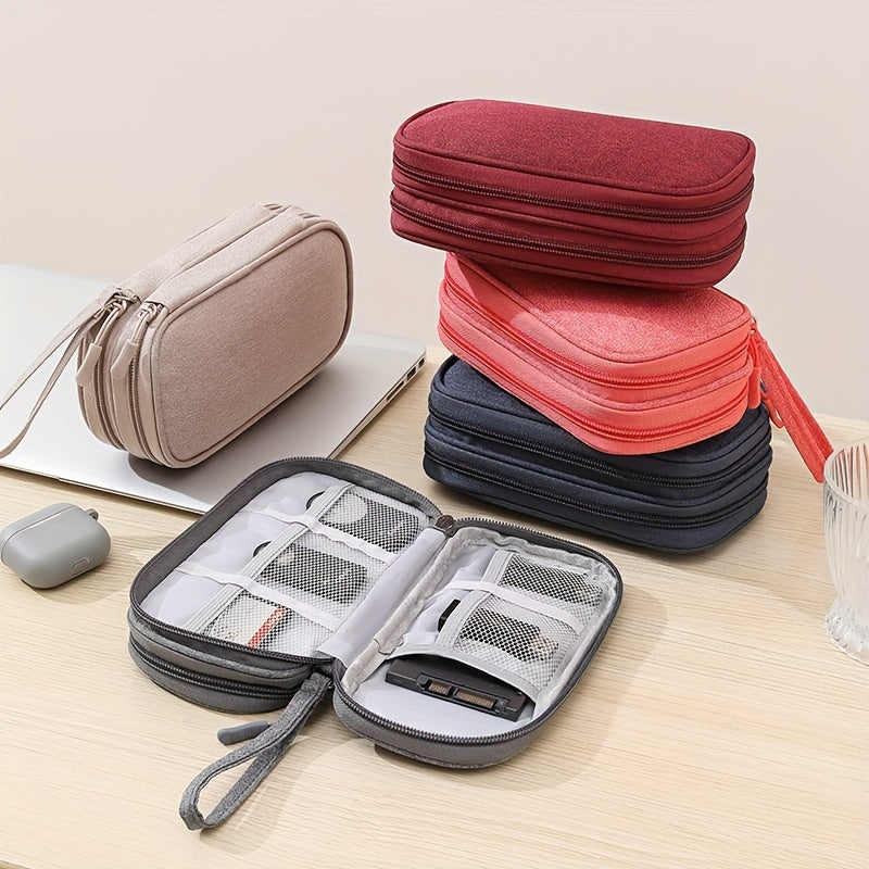 Kabel, quvvat banki va quloqchinlar uchun mustahkam polyester qop - sayohat texnikasini tartibga solish uchun ideal.