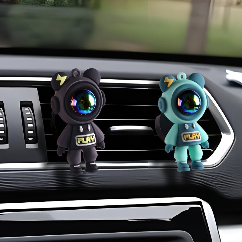 Avtomobil ichki bezak aksessuarlari – Astronaut ayiwi havo tozalovchi vent klipi, 1 yoki 4 ta paket