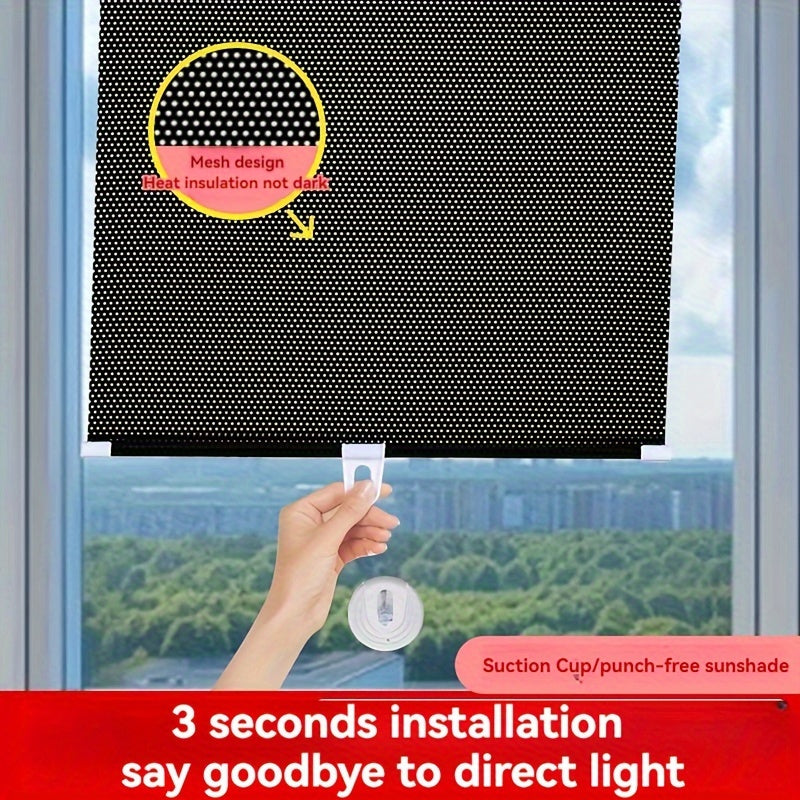 Oson o'rnatiladigan issiqlik izolyatsiyalovchi quyosh soyasi, oshxona, balkon va yashash xonasi uchun shisha derazalar uchun muhrli qopqoq bilan. Teshik ochish talab qilinmaydi.