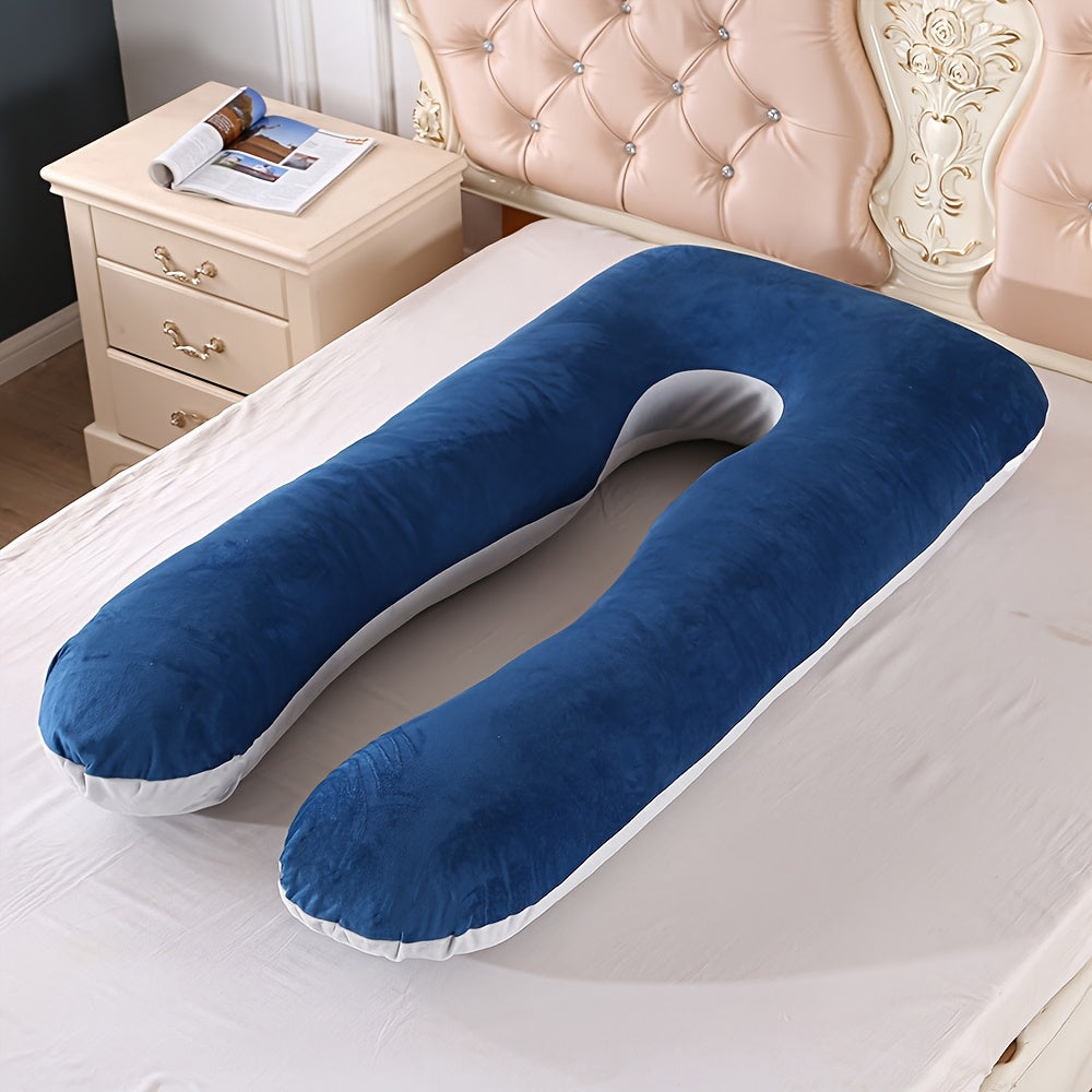 U-Shaped Maternity Pillow 114cm Soft Plush Support for Pregnancy Back and Abdominal Relief