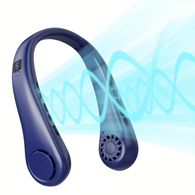 Portable Neck Fan USB Rechargeable Bladeless Personal Cooling Fan with 5 Speeds Adjustable Angle Long Battery Life