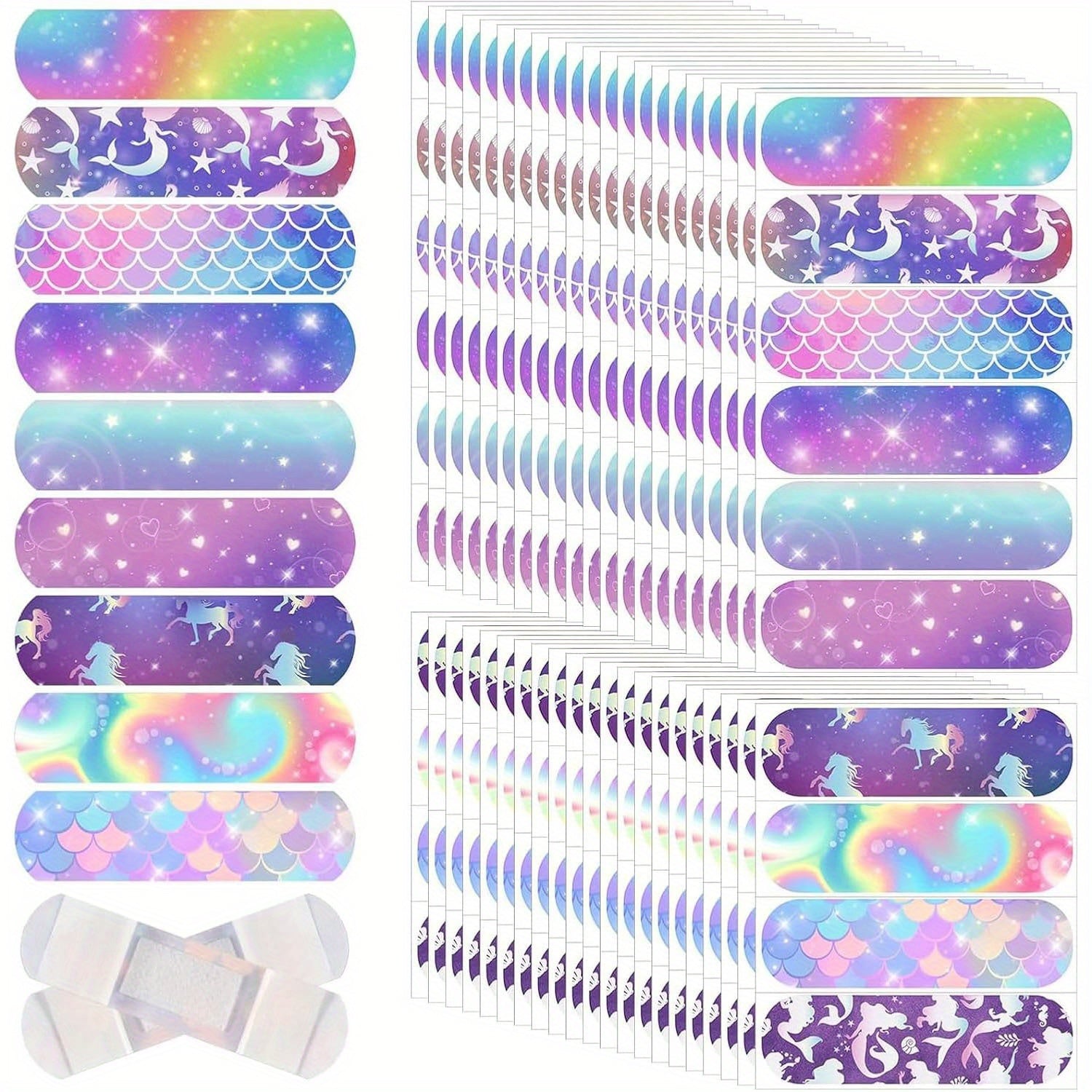 Kids Colorful Mermaid Cartoon Bandages for Fingers and Knuckles