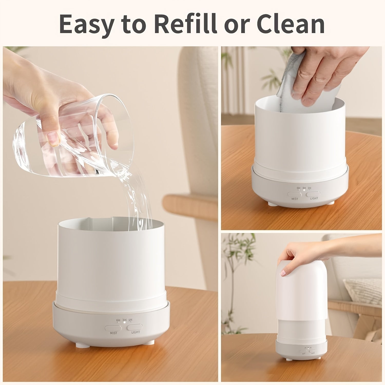 Essential Oil Diffuser for Bedroom Small Humidifier 7 LED Colors Auto Shut-Off