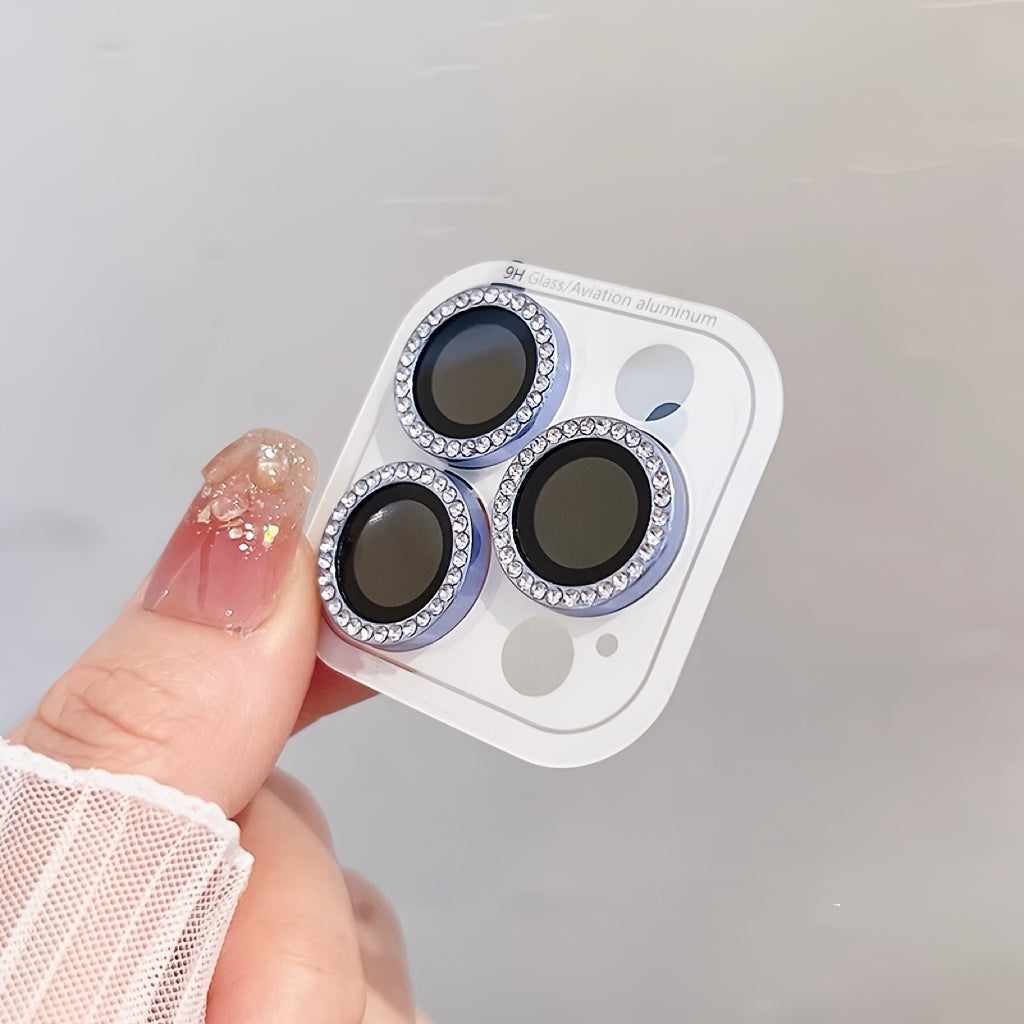 iPhone Camera Lens Protector Compatible with 16 Pro Max 14 15 13 11 12 Mini Scratch-Resistant Crystal Lens Ring