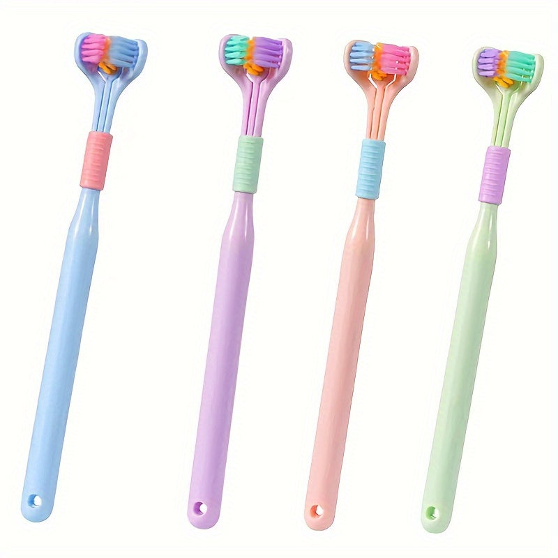 Adult Soft Bristle Three-Sided Toothbrush for Gums and Teeth Cleaning