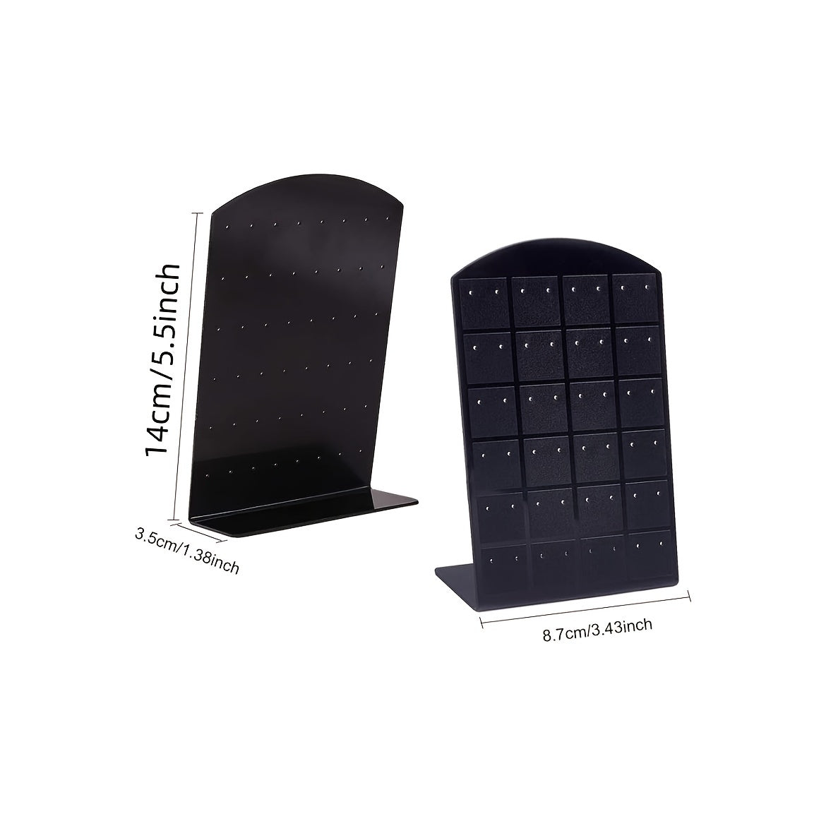 Akril zargarlik buyumlarini tashkil etuvchi, 72 ta quloq sirti teshikli saqlash qismi bilan ko'rsatkich